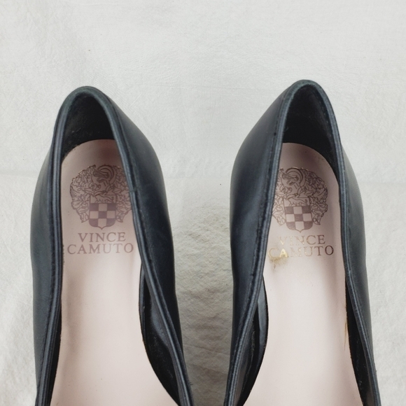 Vince Camuto Morela black leather wedge shoes Size 7B - Picture 9 of 13
